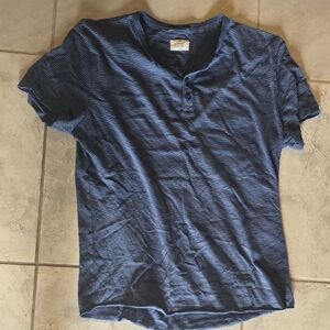 Marine Layer Blue Striped Henley Tee